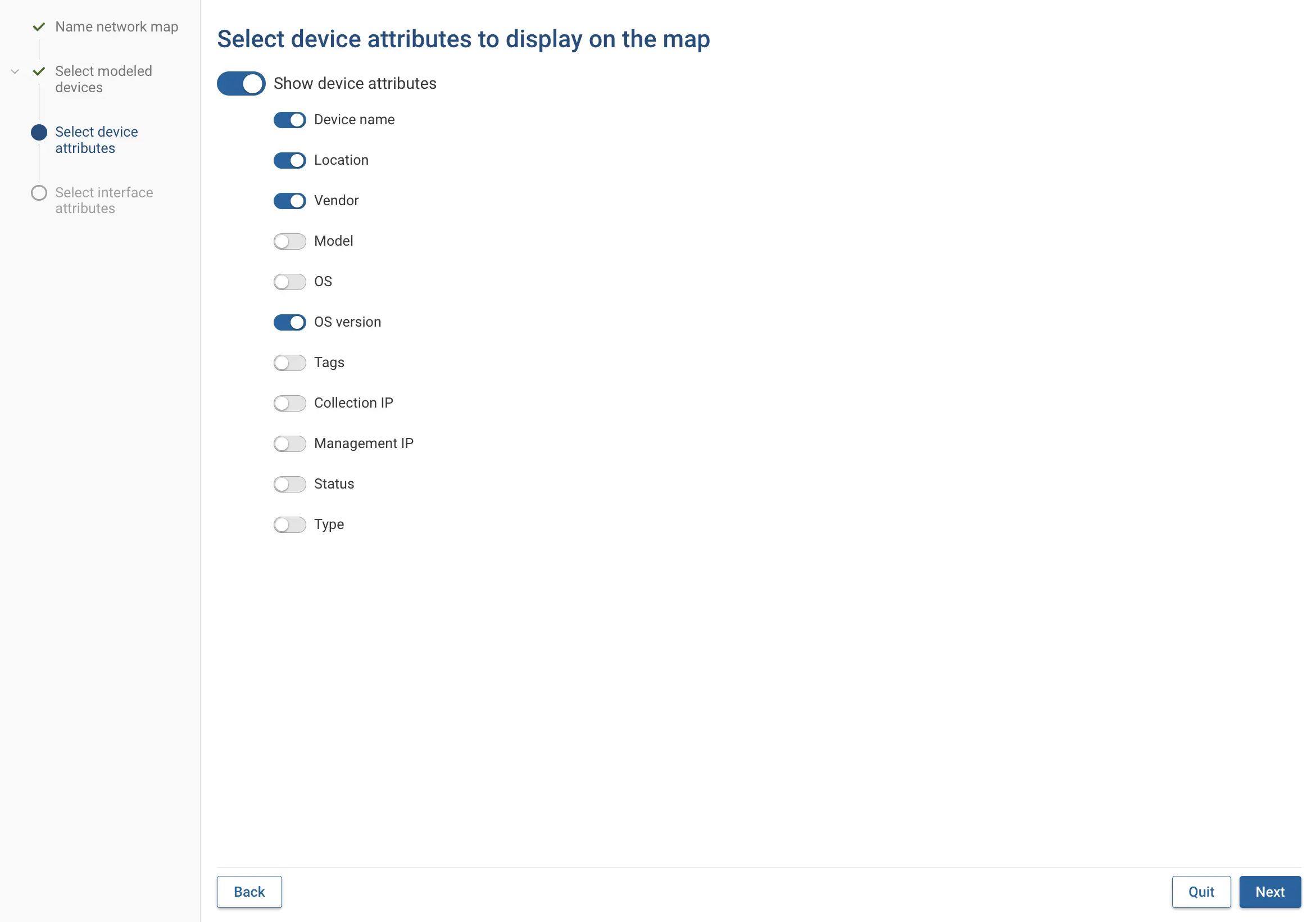 Select device attributes