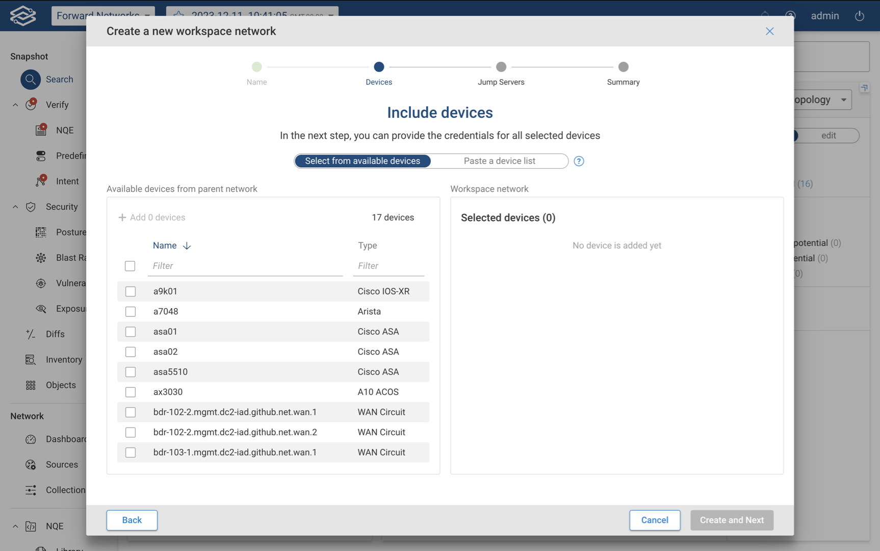 Network Selector - Include Devices