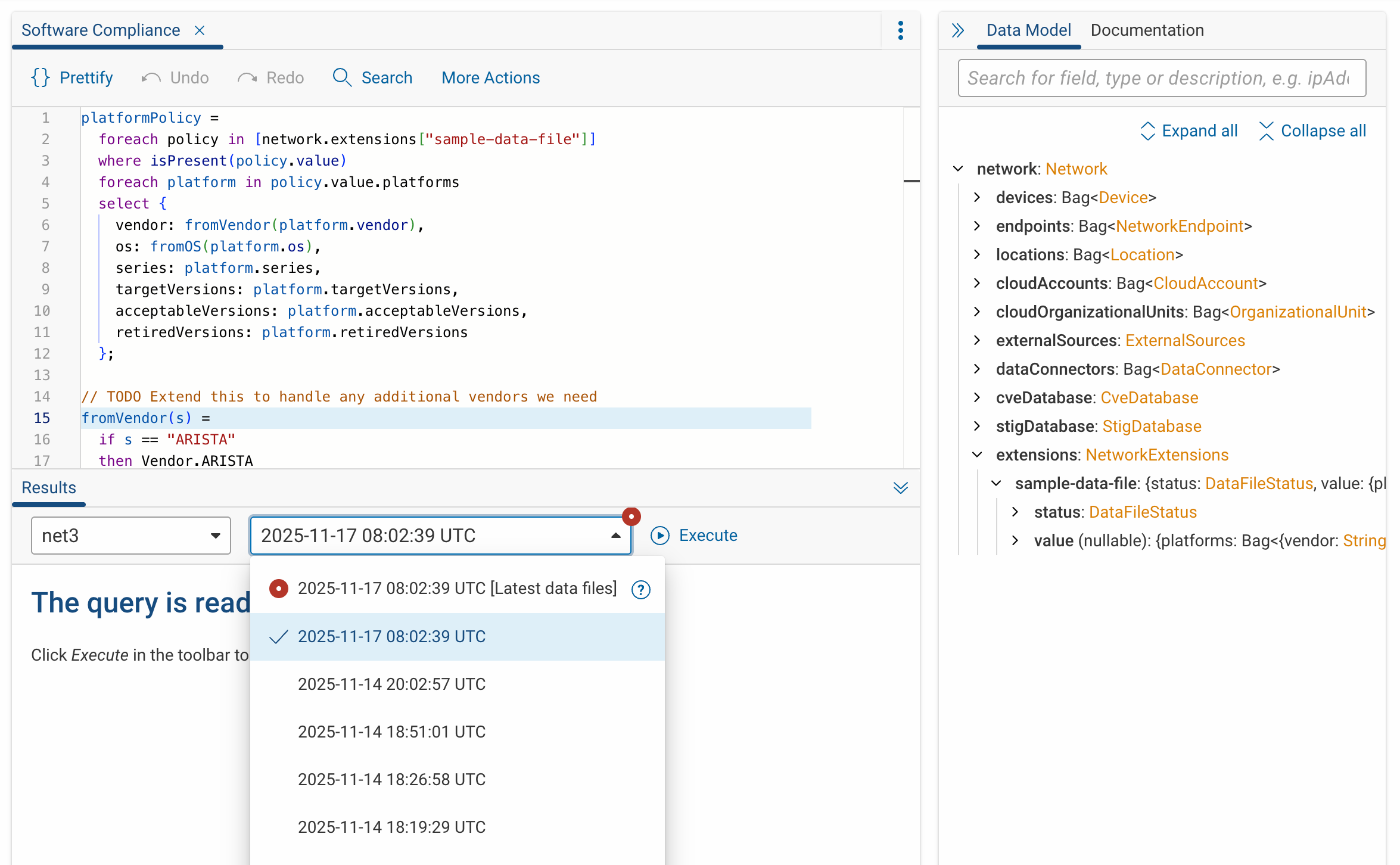 Include latest data in NQE query