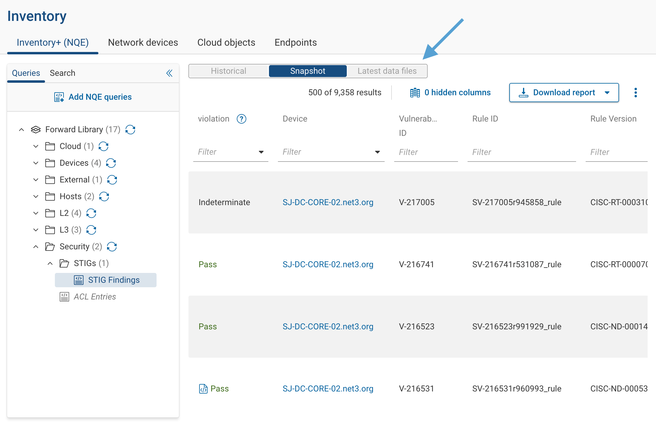 Inventory+ Query dependant on data files