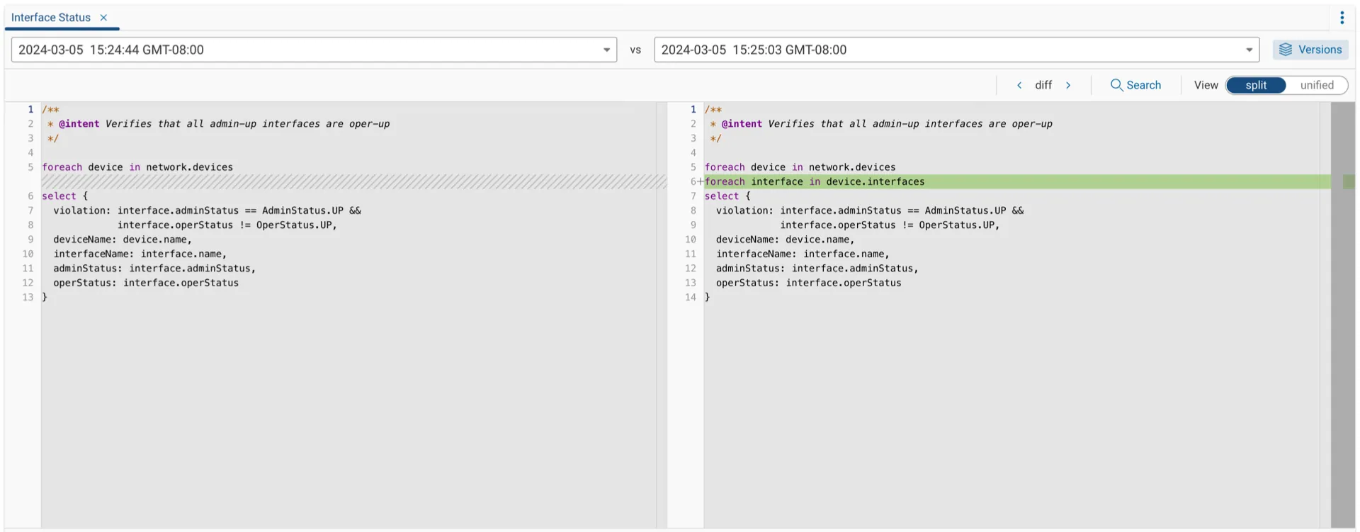NQE Query History Split View
