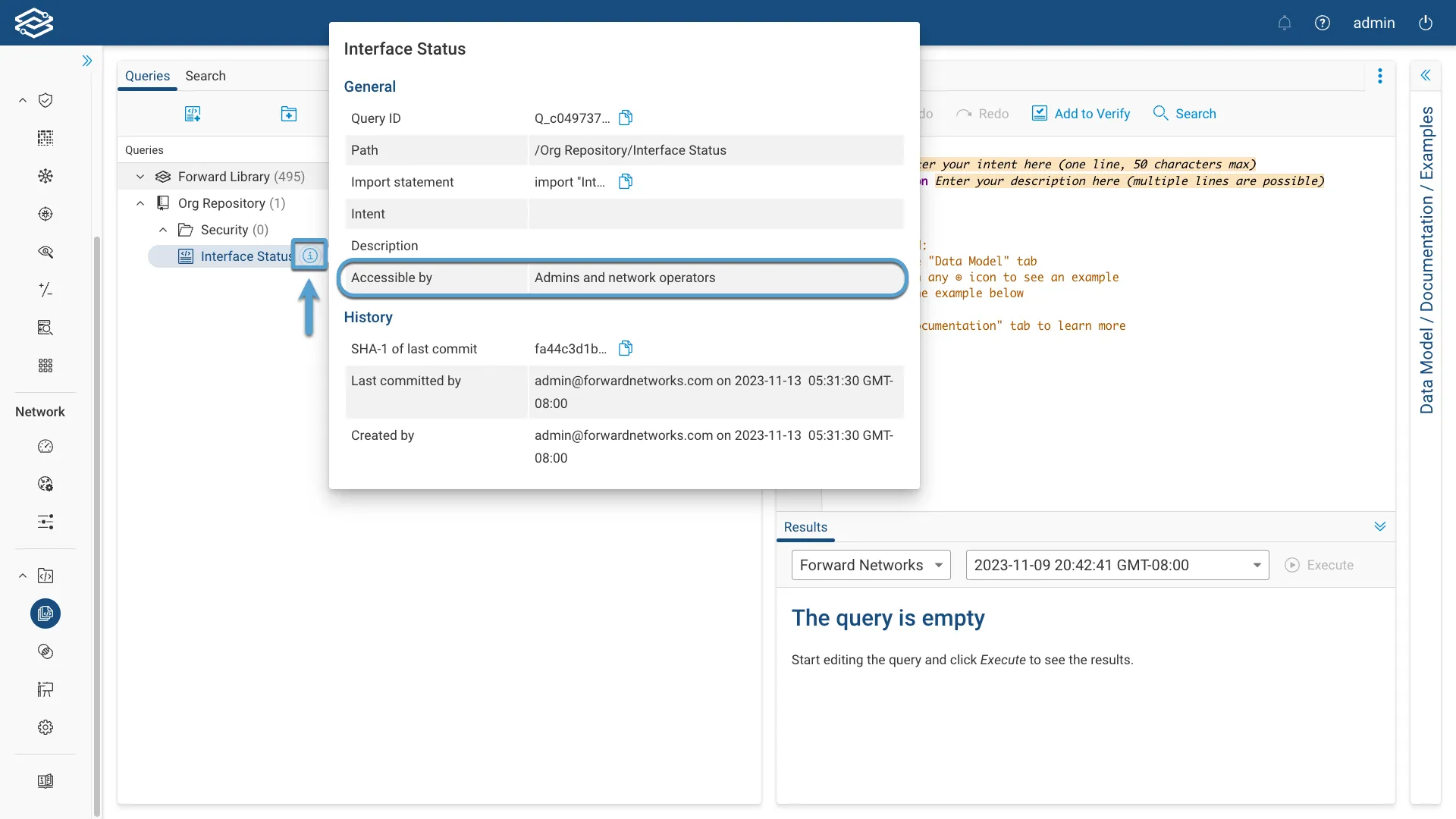 NQE Query Info