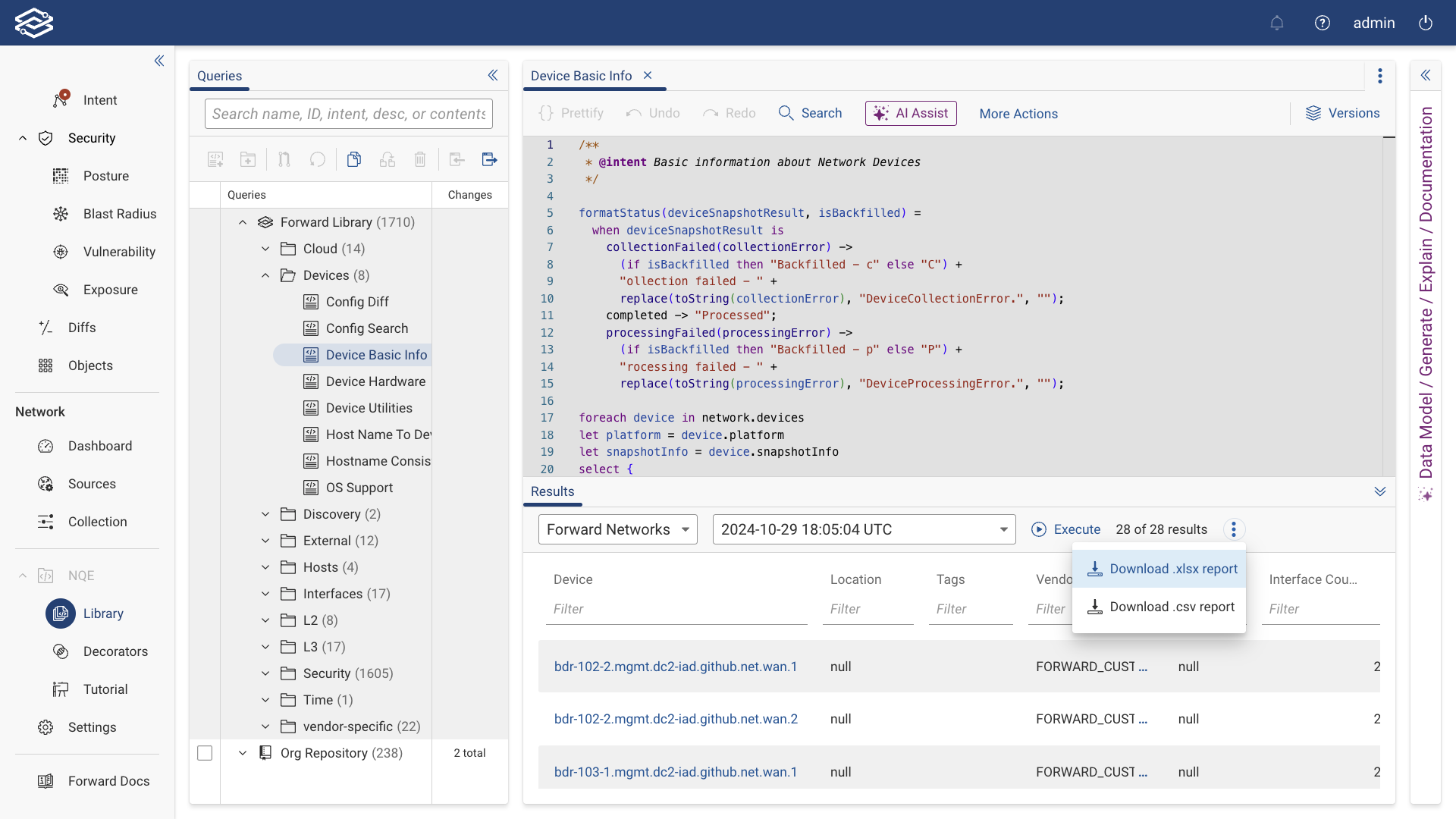 Downloading a Report