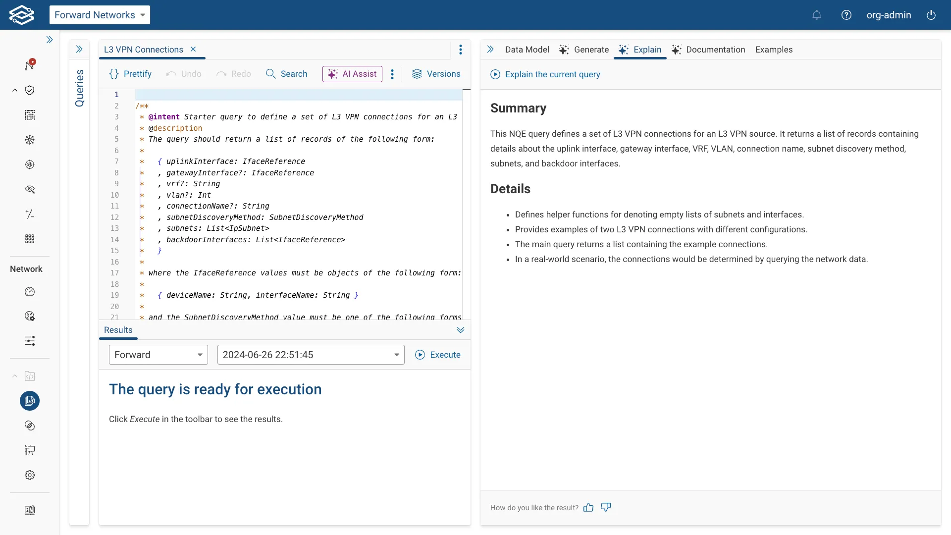 NQE Query Explainer AI Assist