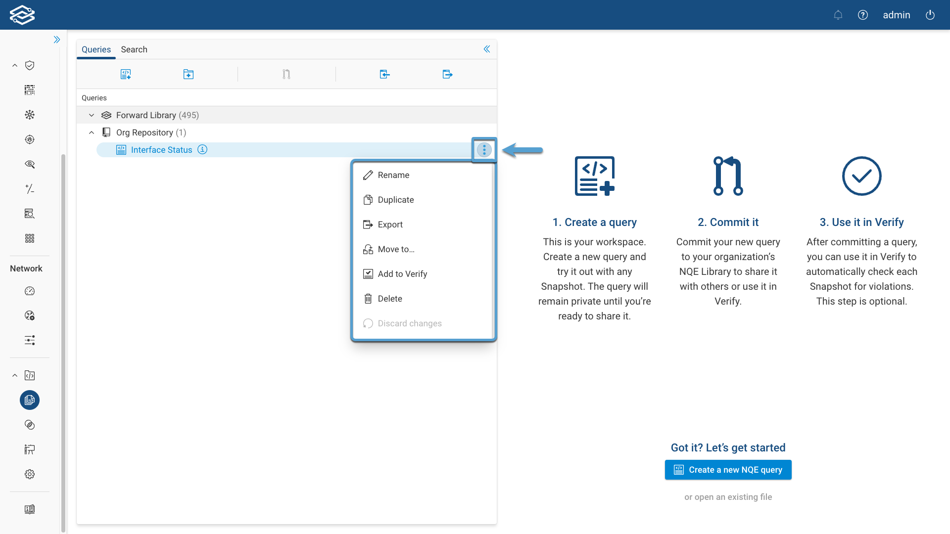 NQE Library More Options
