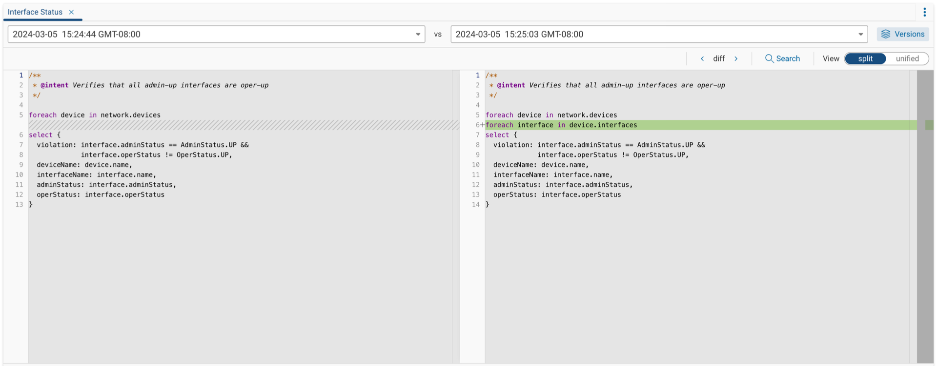 NQE Query History Split View