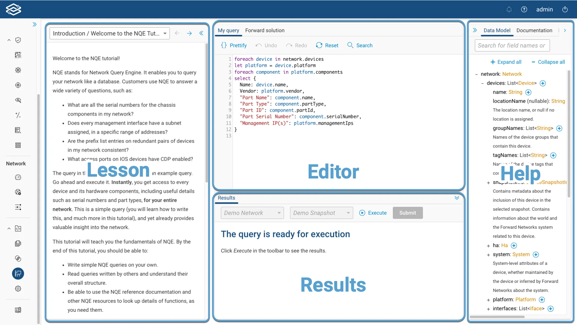 NQE Tutorial View
