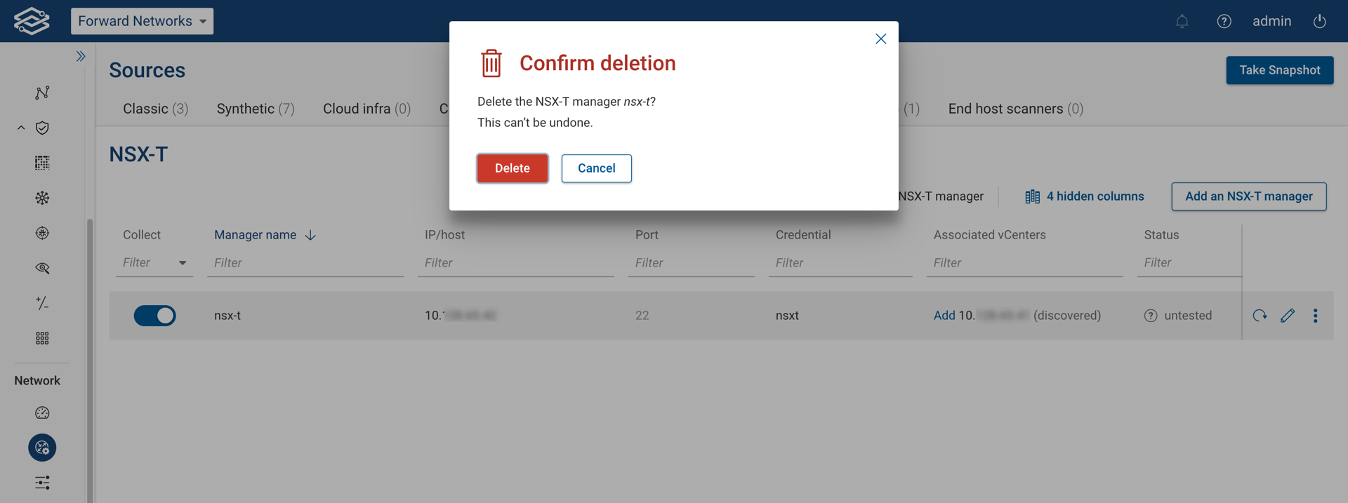 VMware NSXT Delete