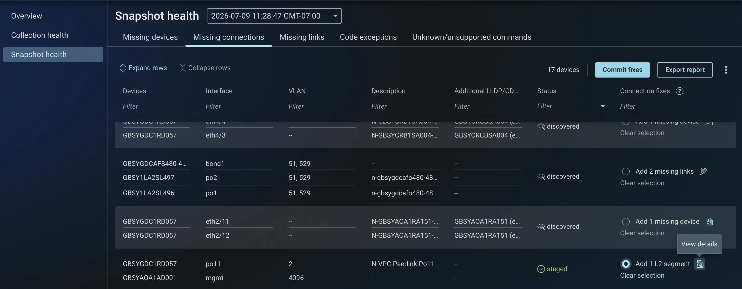 Add missing l2 segment to snapshot