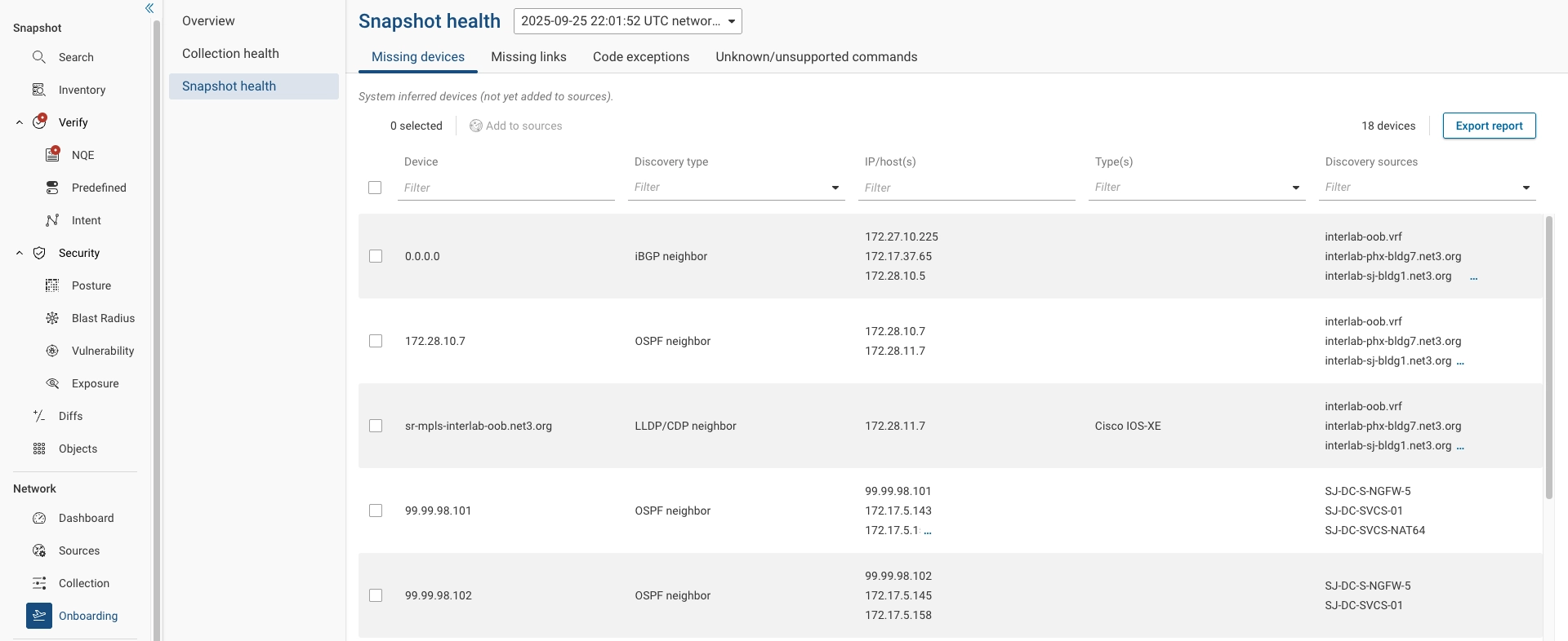 Onboarding Snapshot Health