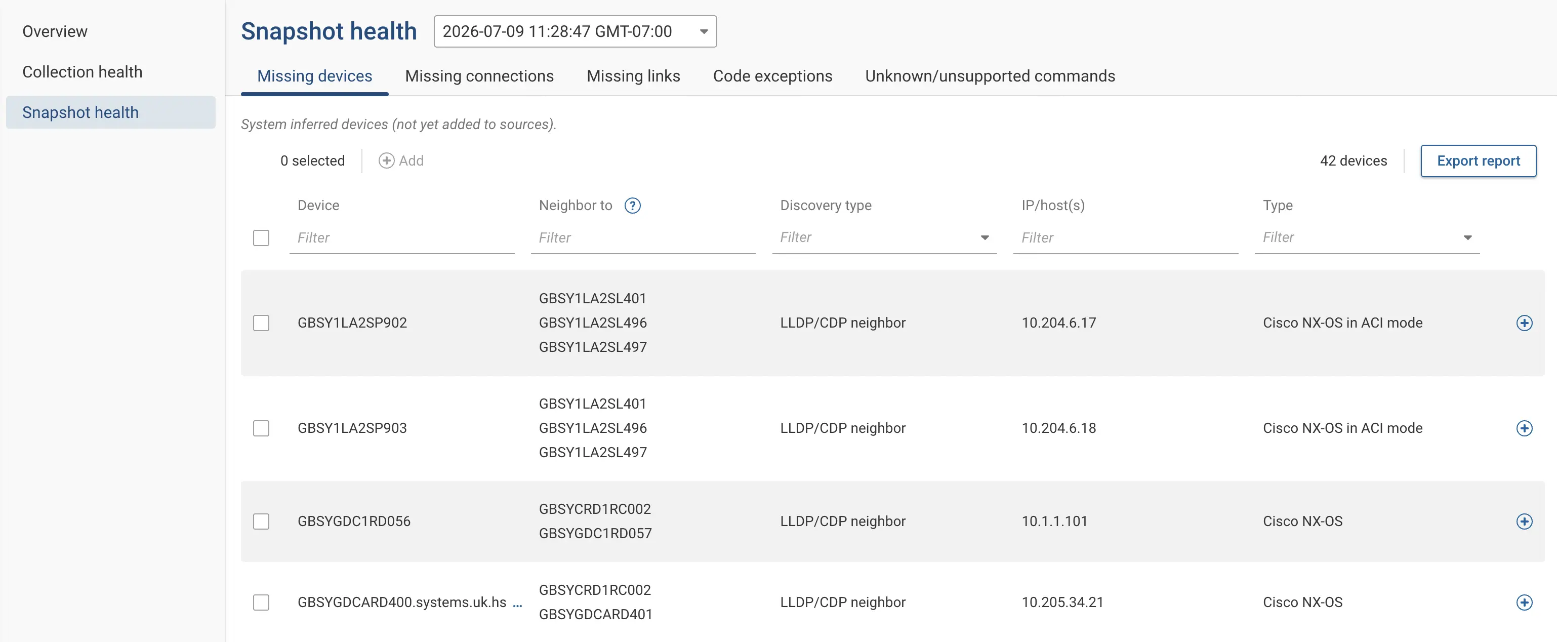 Onboarding Snapshot Health