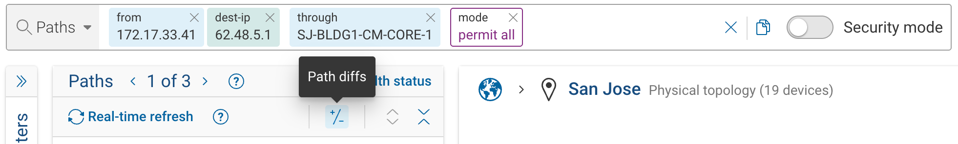 Path diff button