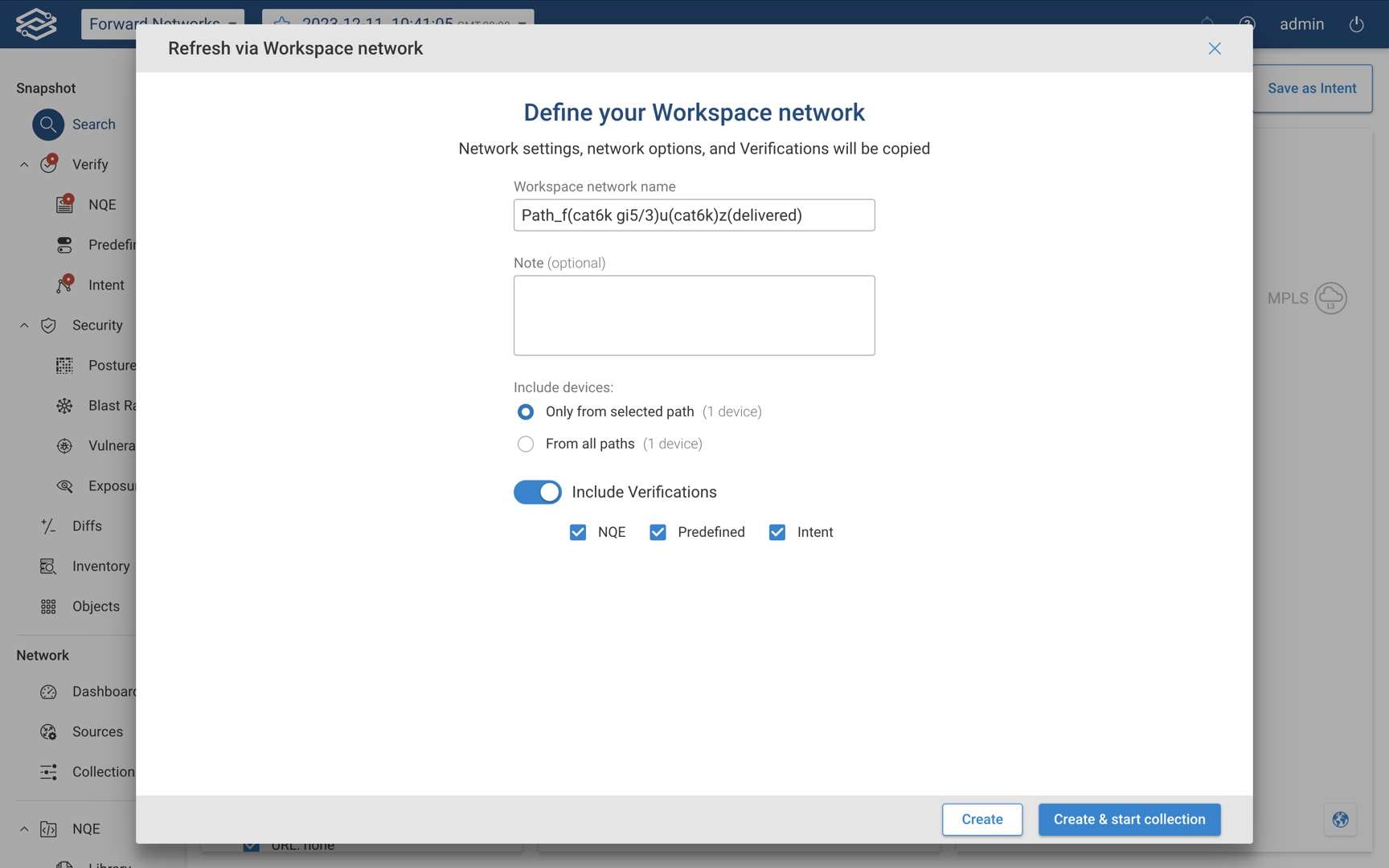 Path Analysis - Define Workspace network