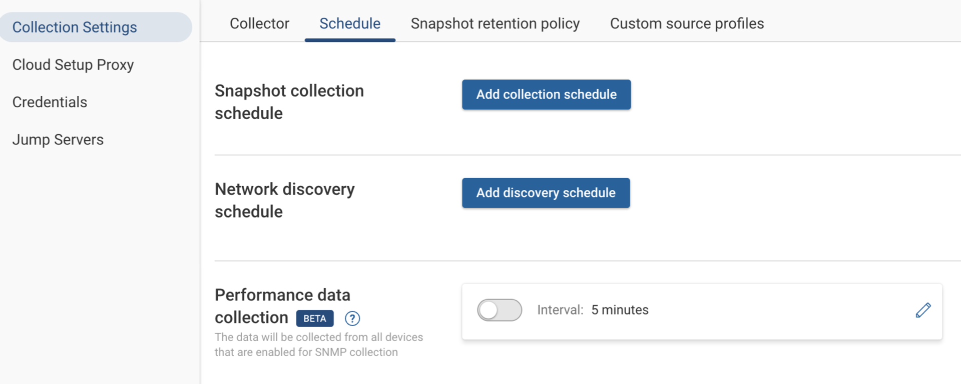 View of Performanc Data Collection Setting