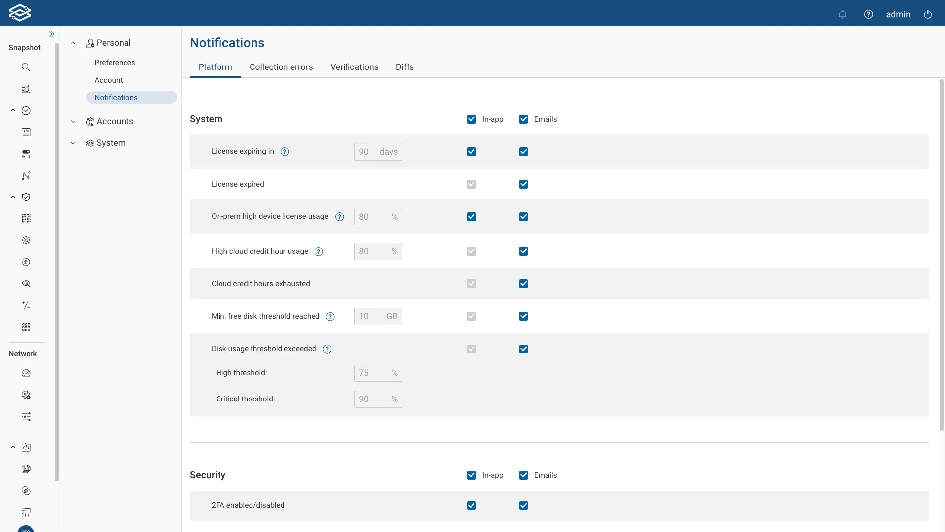 Platform Tab