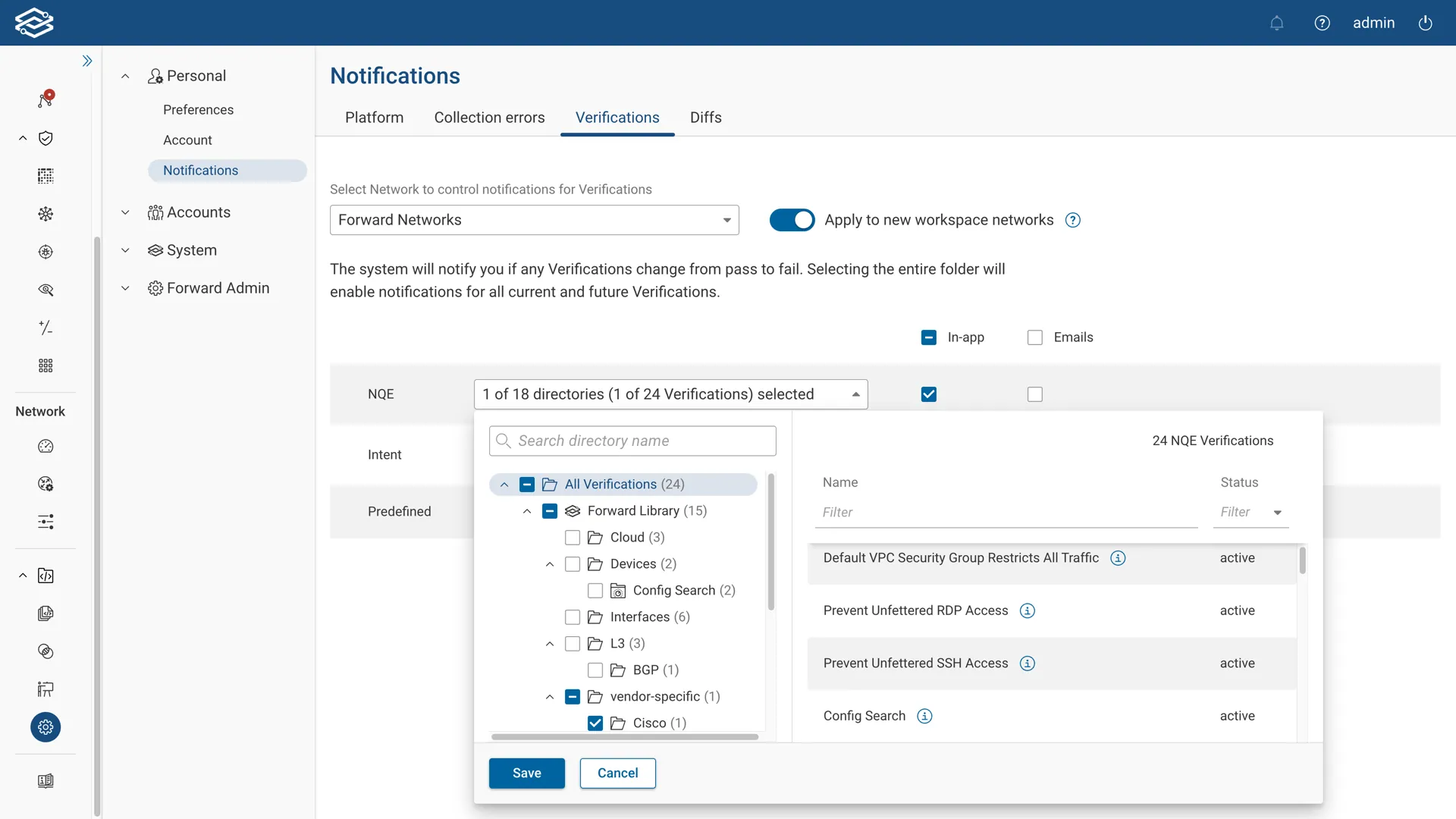 Verifications Tab
