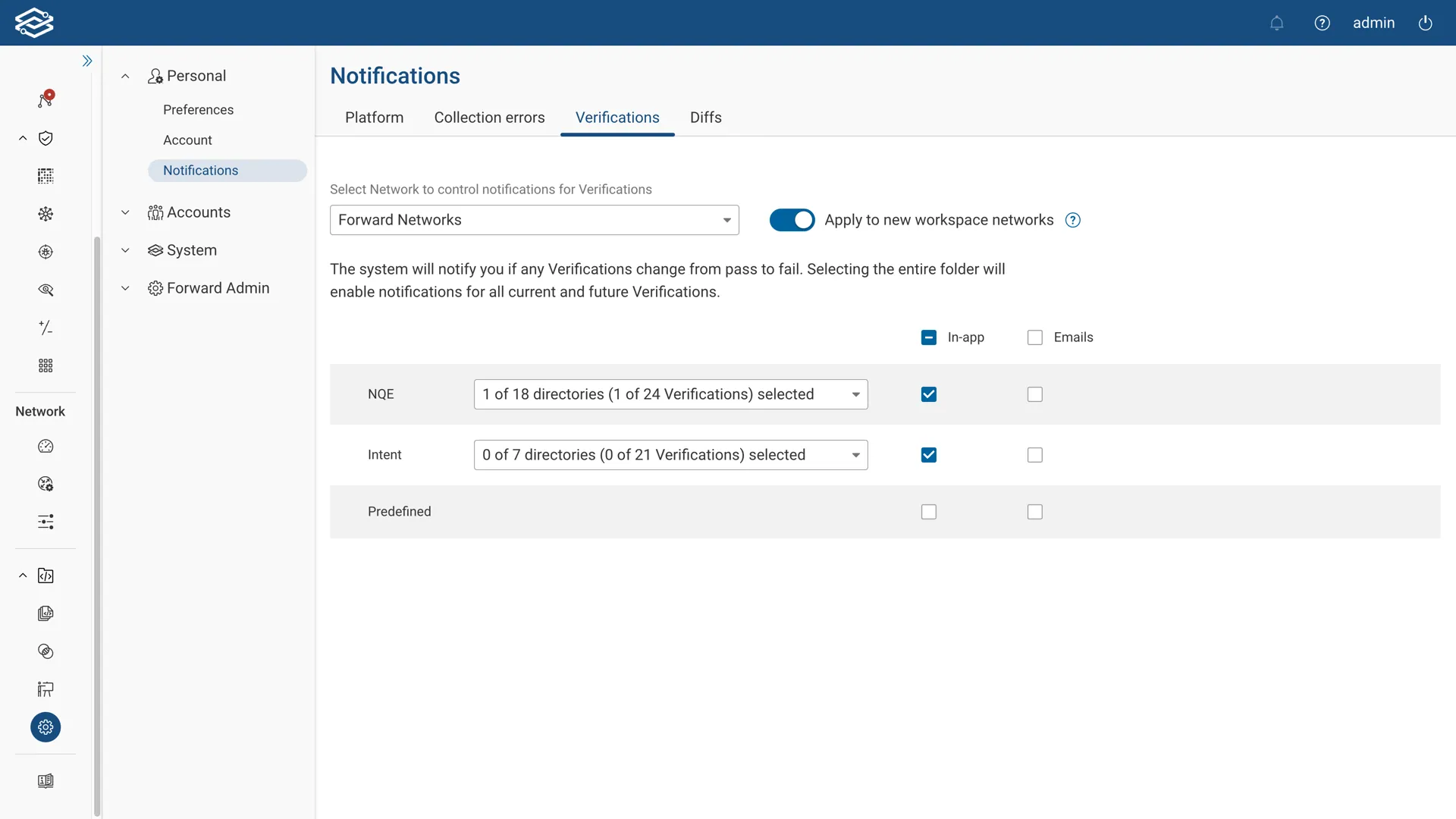 Verifications Tab