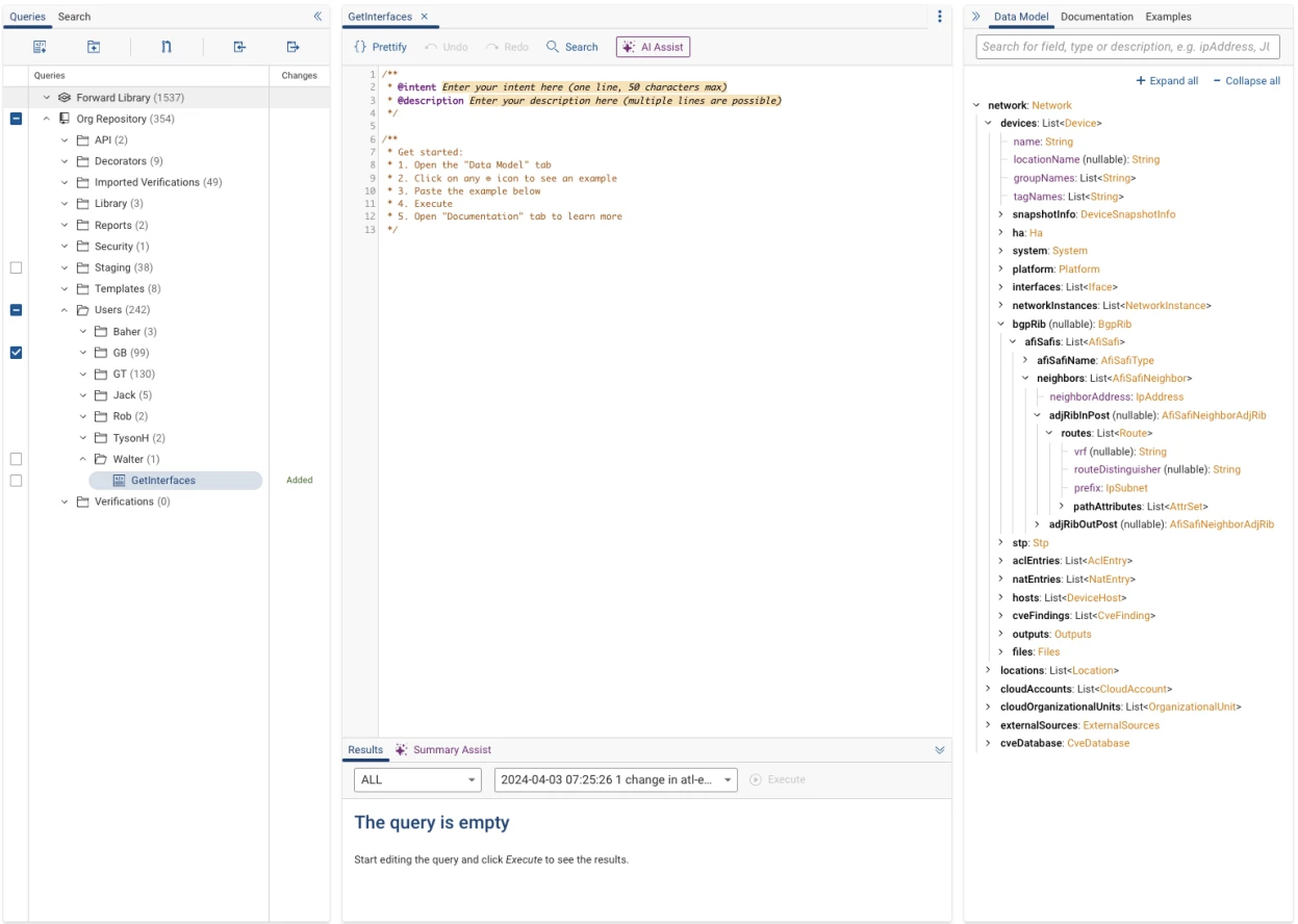 NQE Data Model Explorer