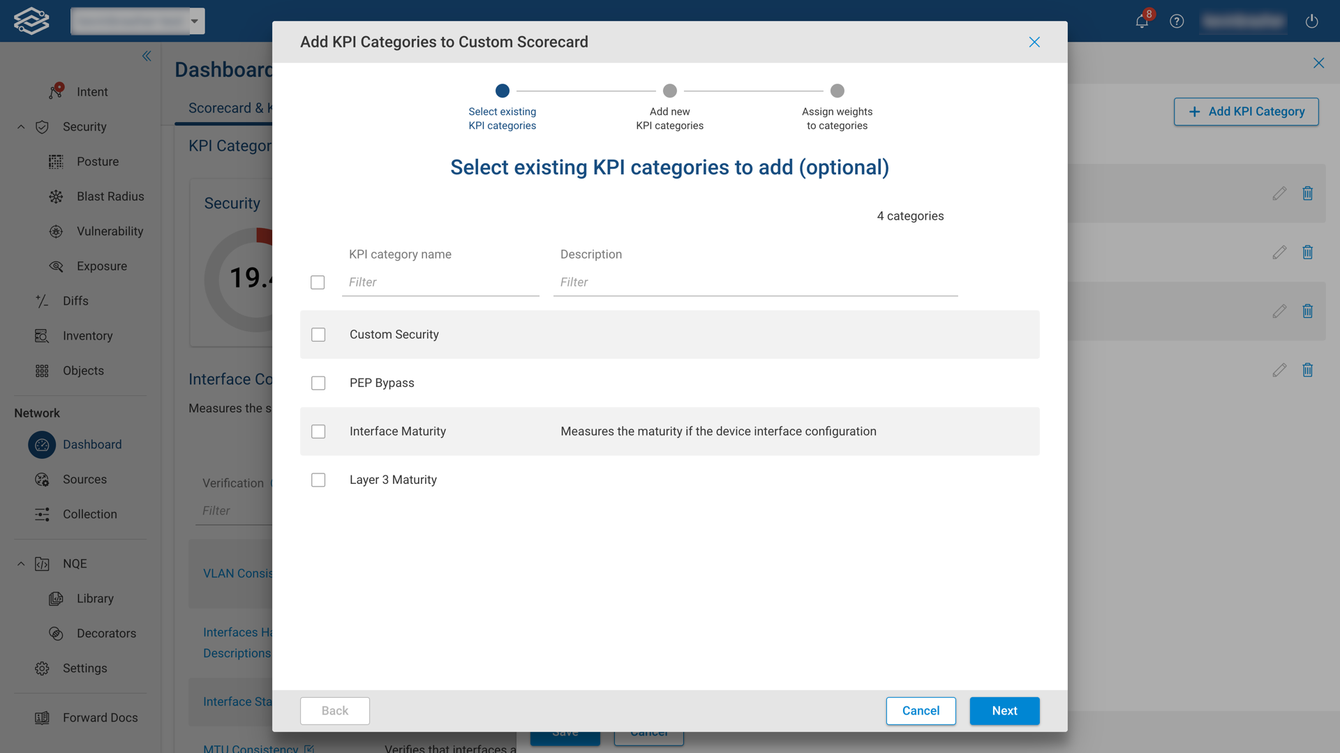 Adding Existing KPI Categories