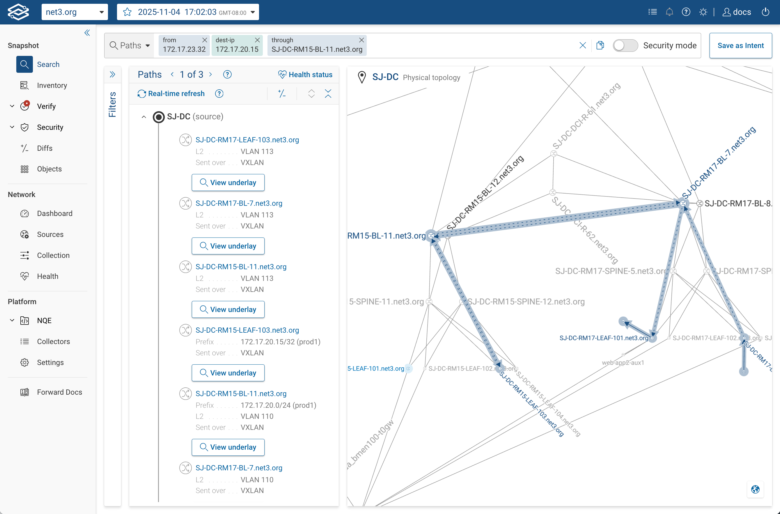 Path Search through a device