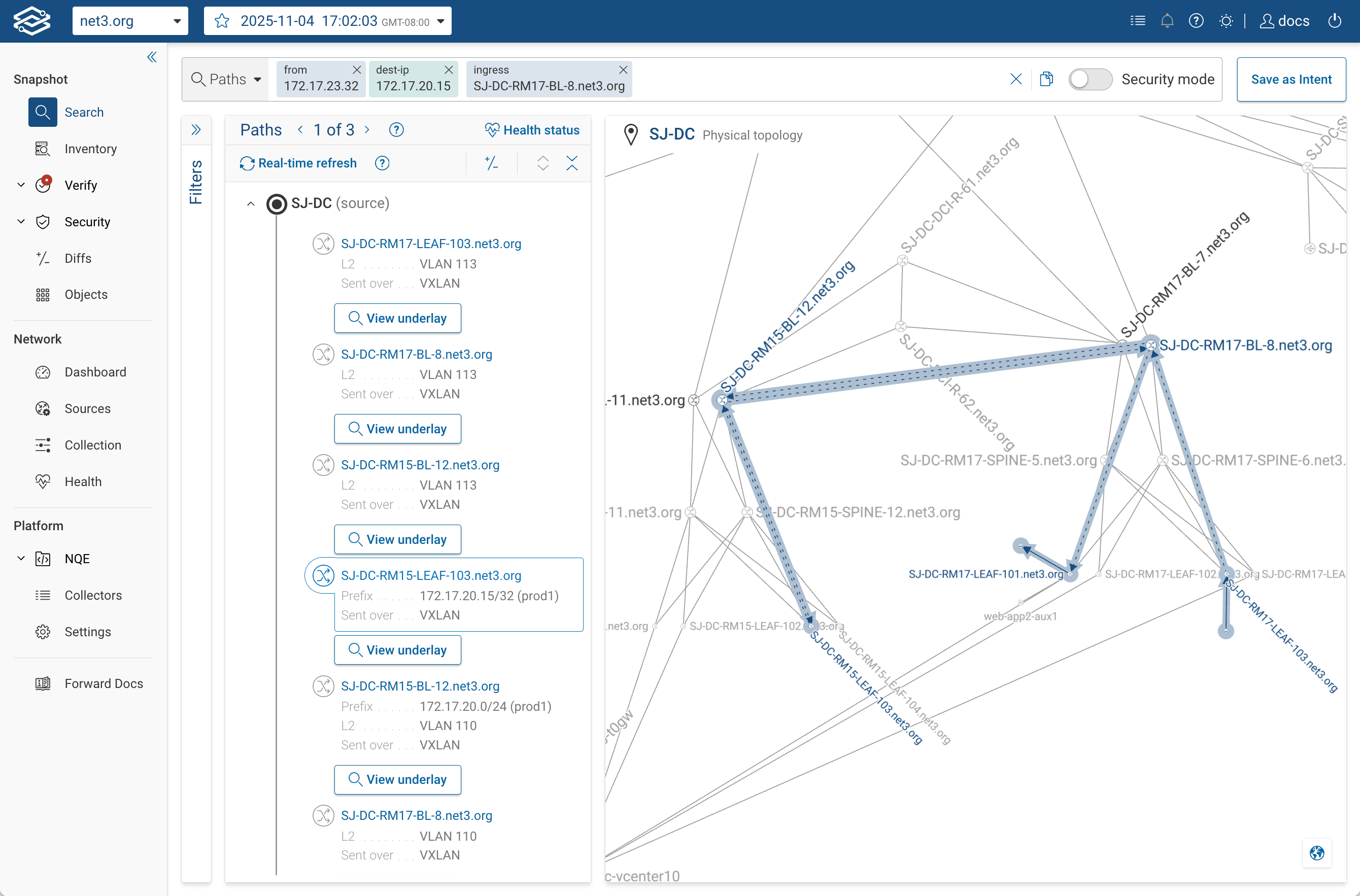 Query with an ingress() constraint