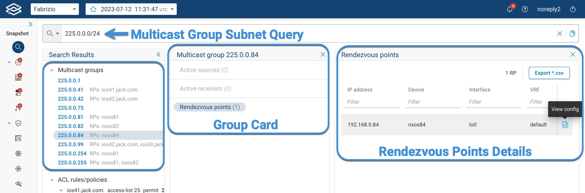 Multicast Groups Subnet Query