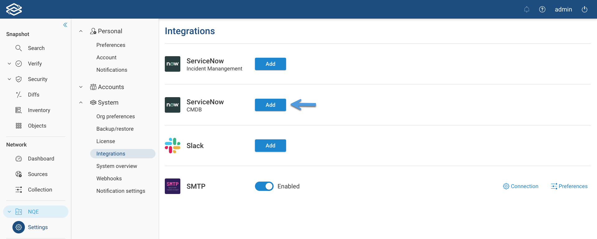 Add ServiceNow CMDB Integration