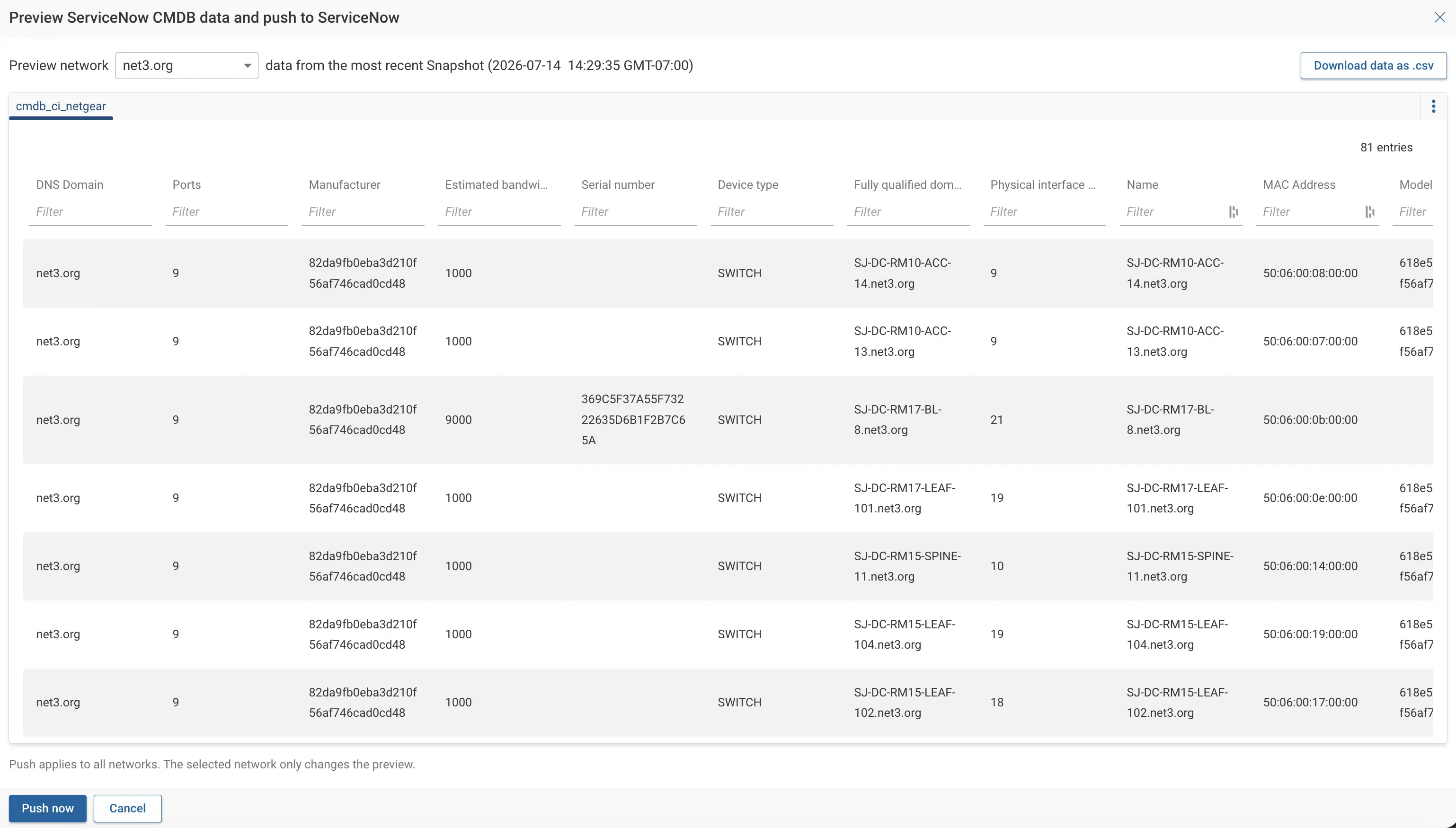 ServiceNow CMDB Preview
