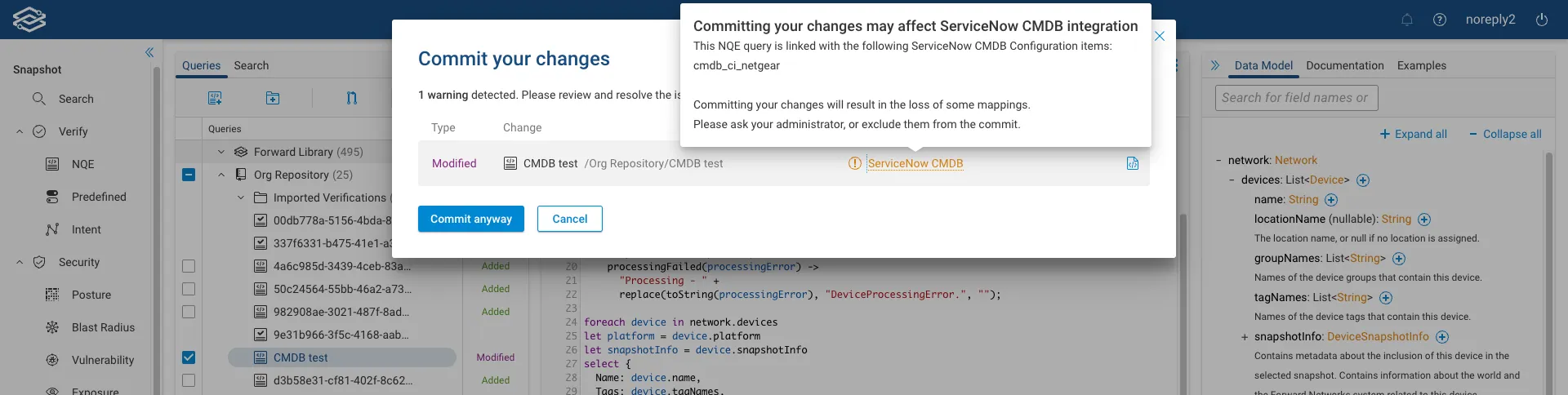 NQE Query Change