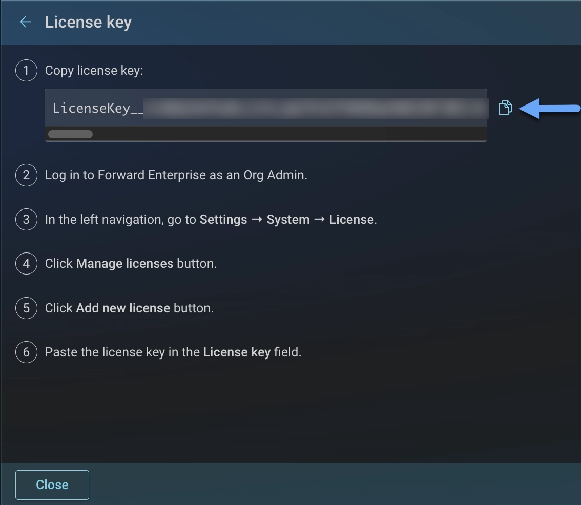 View license key