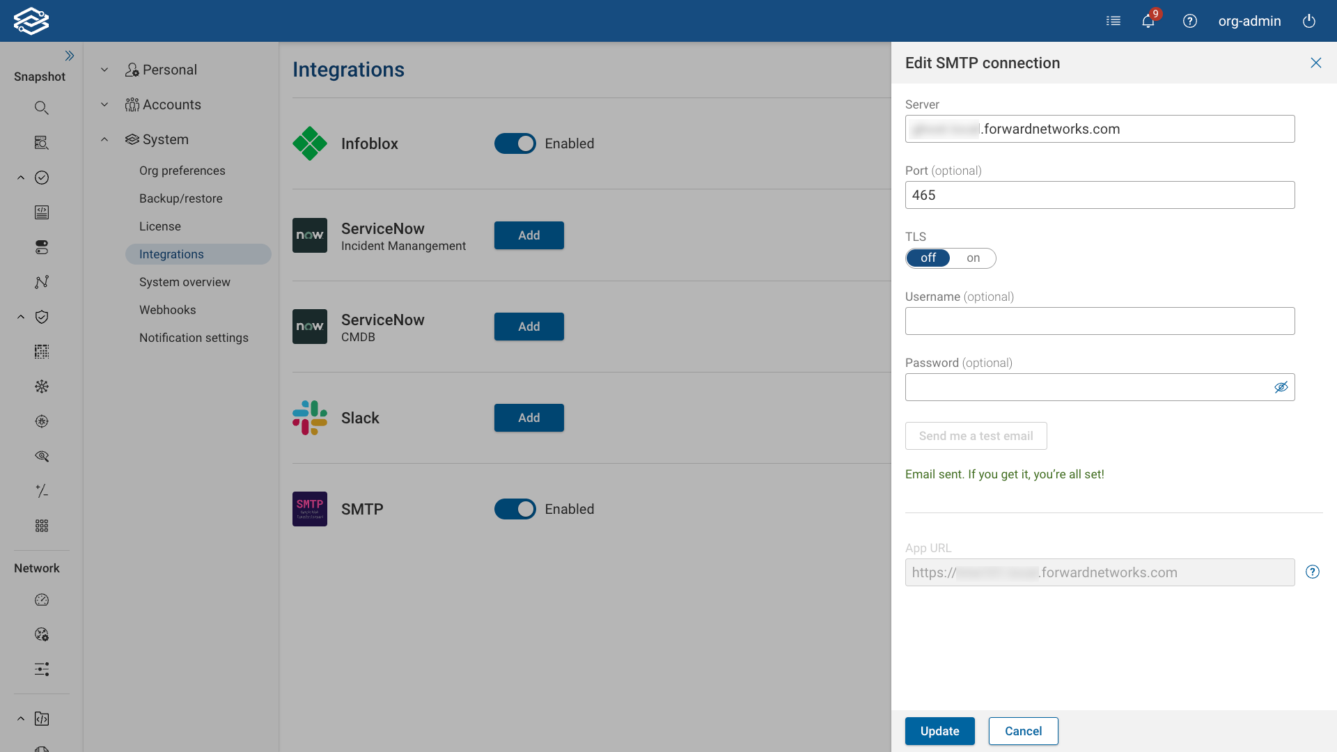 Configure SMTP Connection