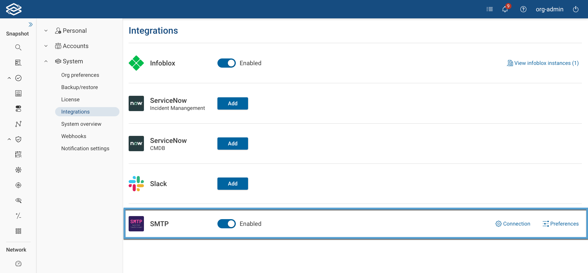 SMTP Connection Enabled