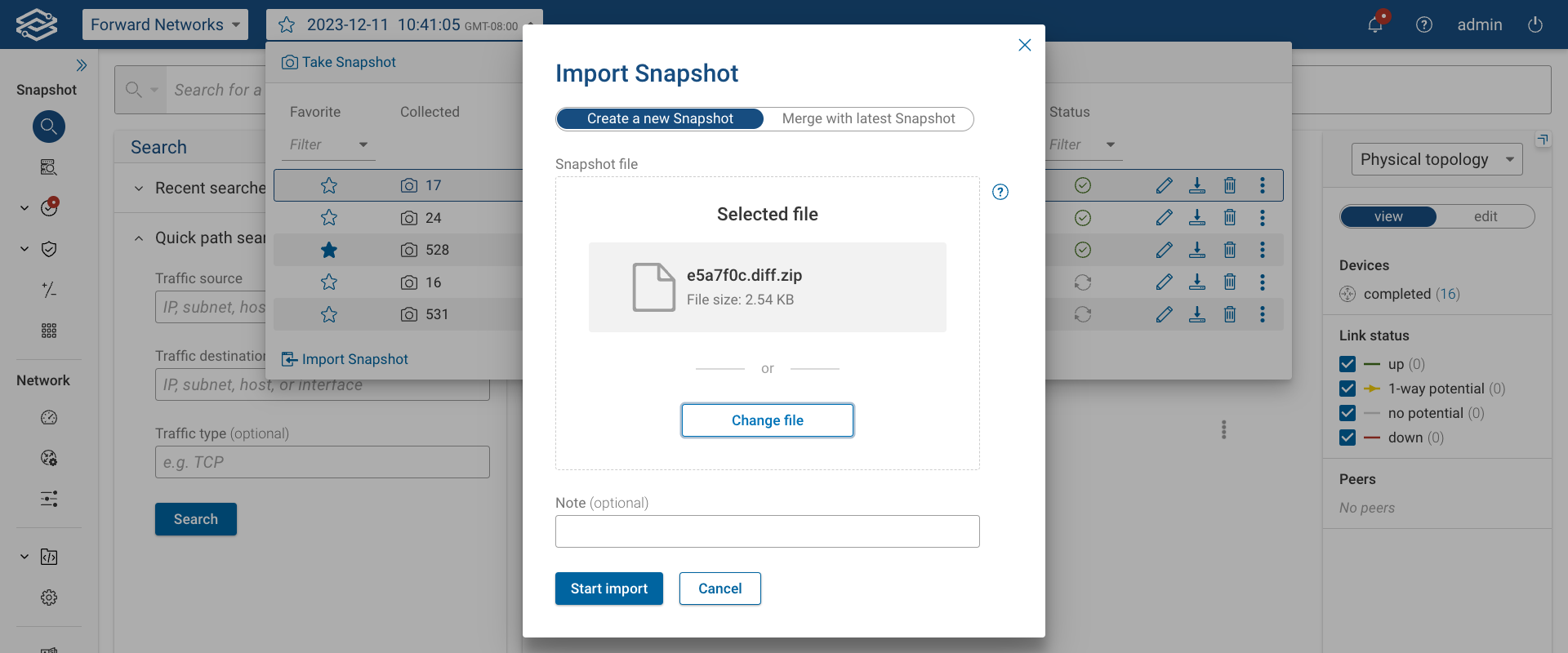 Snapshot Import File
