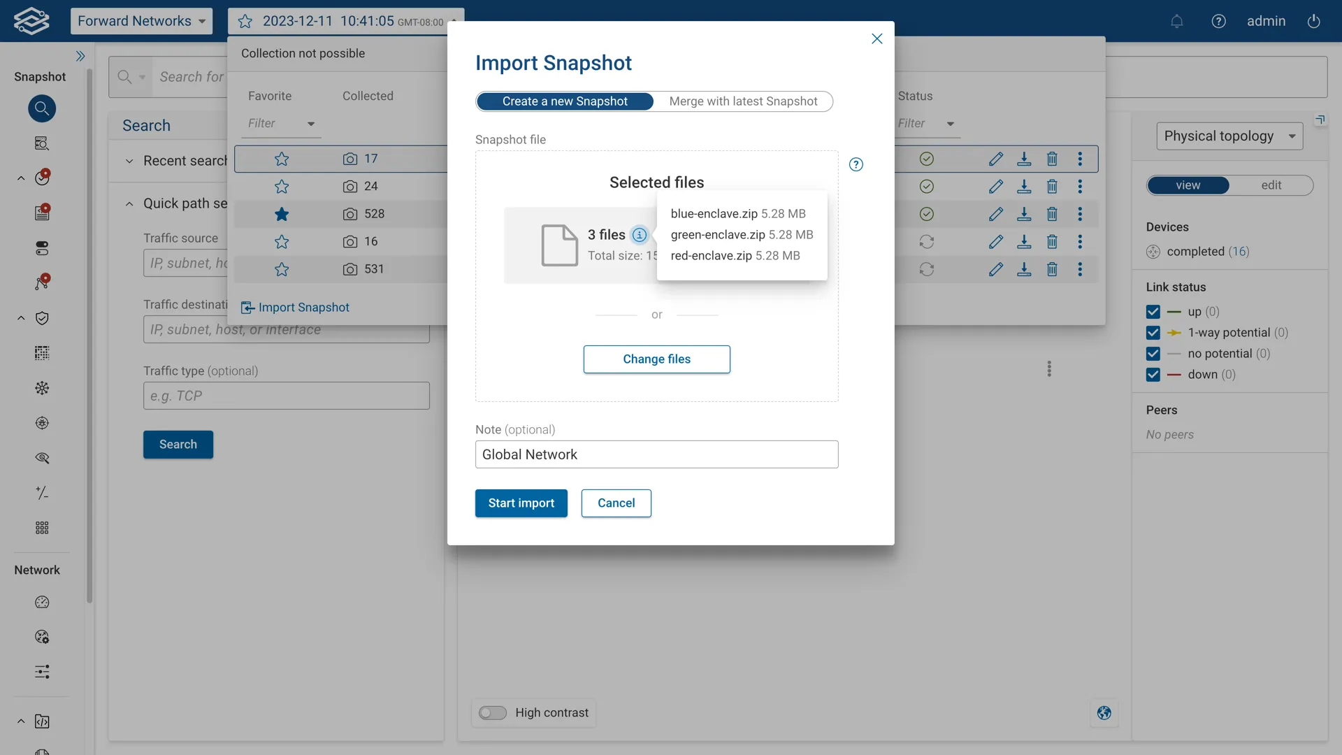 Snapshot Import Multiple Files