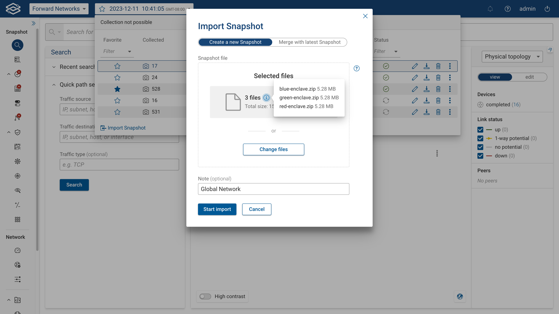 Snapshot Import Multiple Files