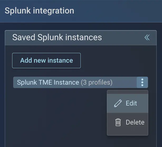 Edit or Delete Splunk Instance