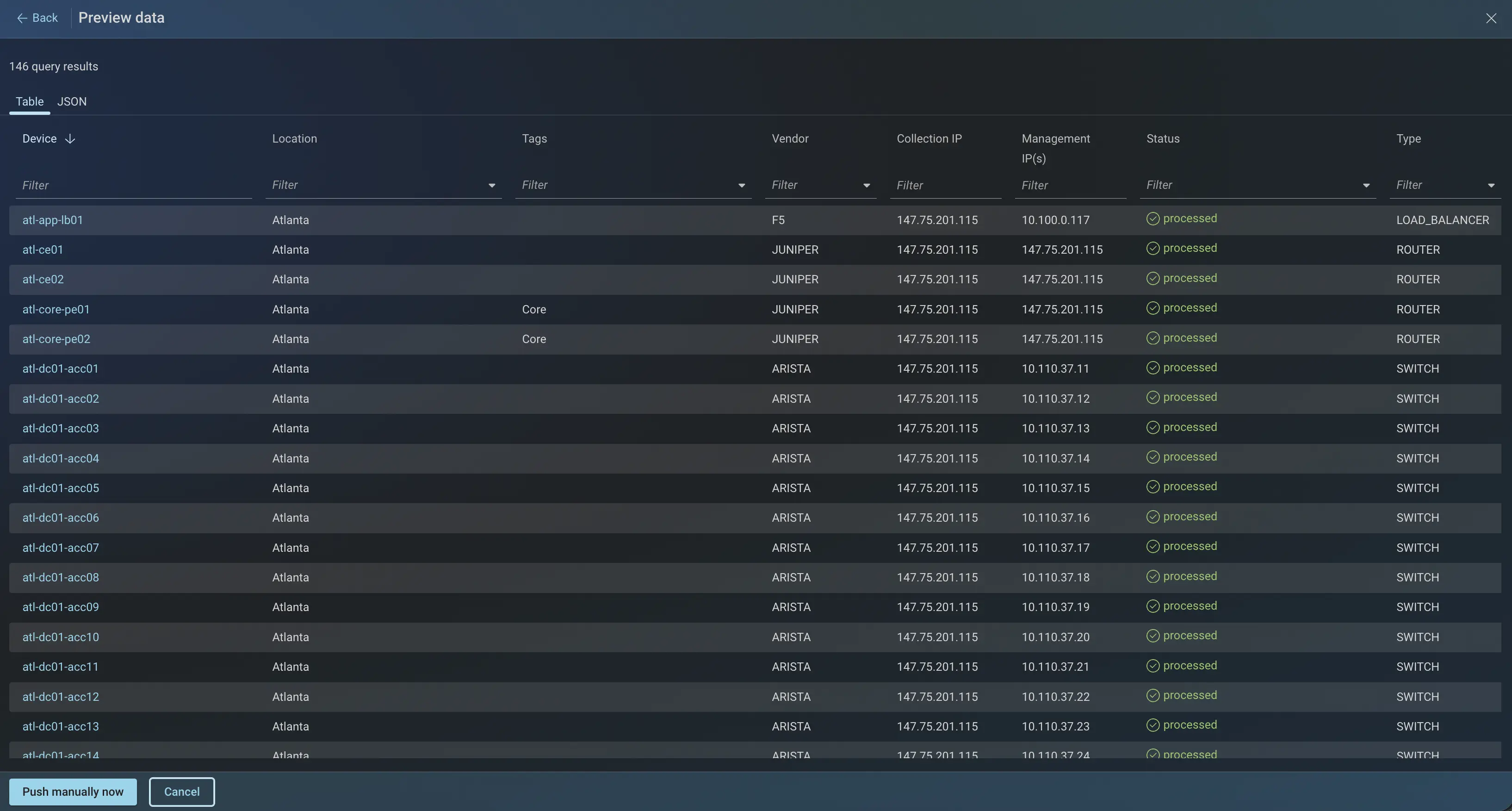 Preview and Push Data