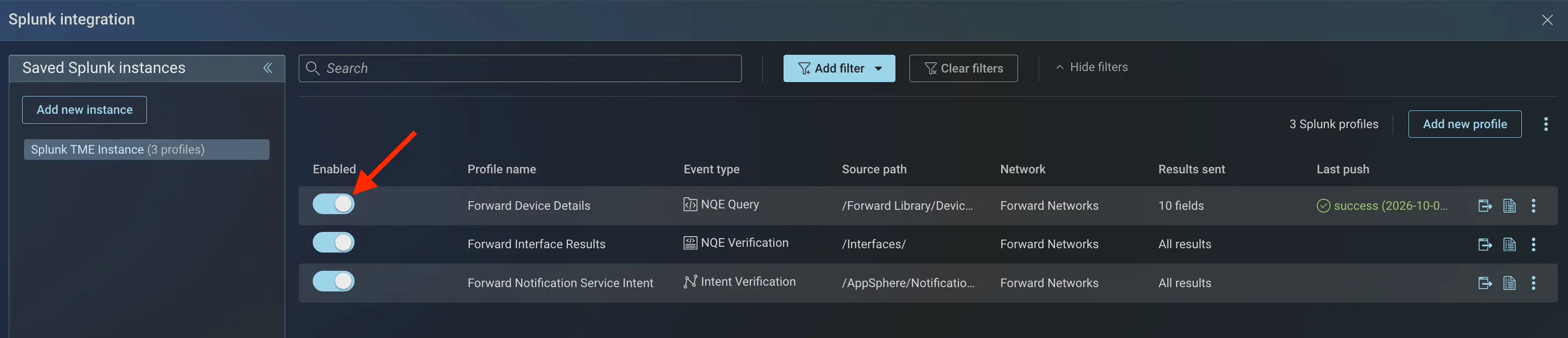 Profile Enable Toggle