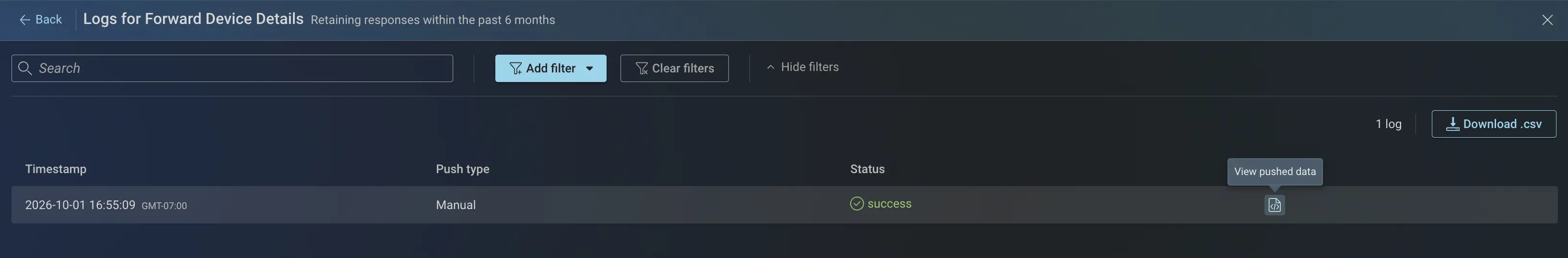 Profile View Push Logs