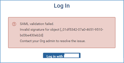 SAML invalid signature at FWD Login