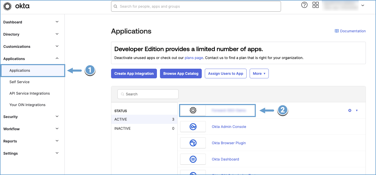 Okta Naviation to FWD Application