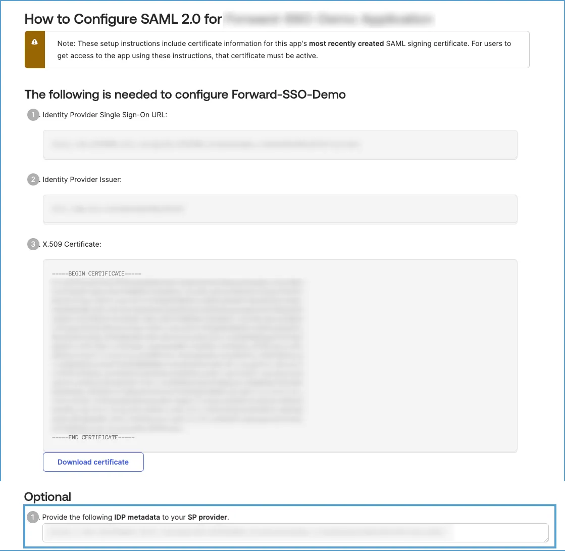 Okta copying IDP metadata