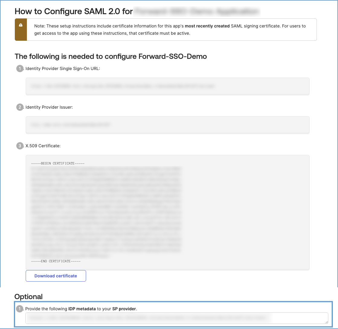 Okta copying IDP metadata