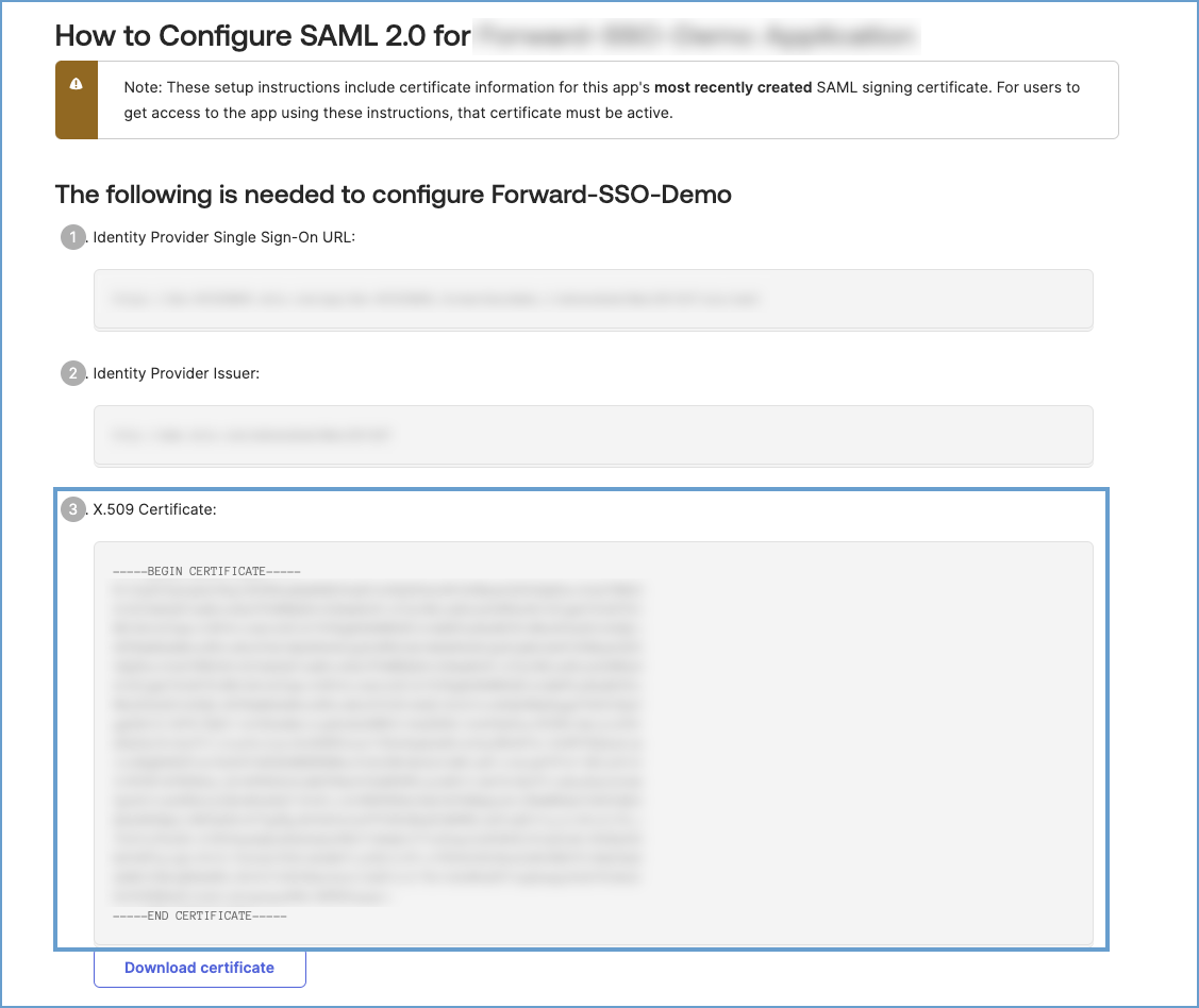 Okta Copy X-509 Certificate