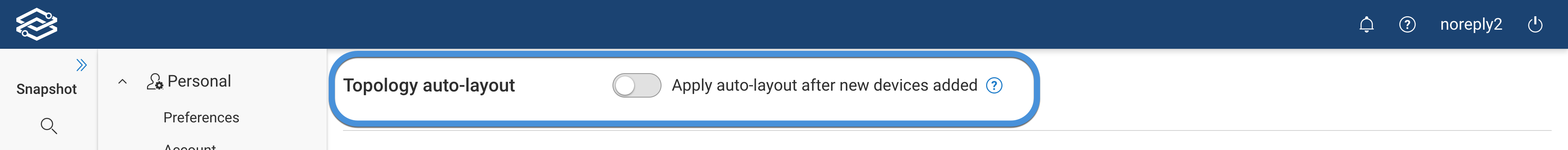 System Settings Topology auto-layout