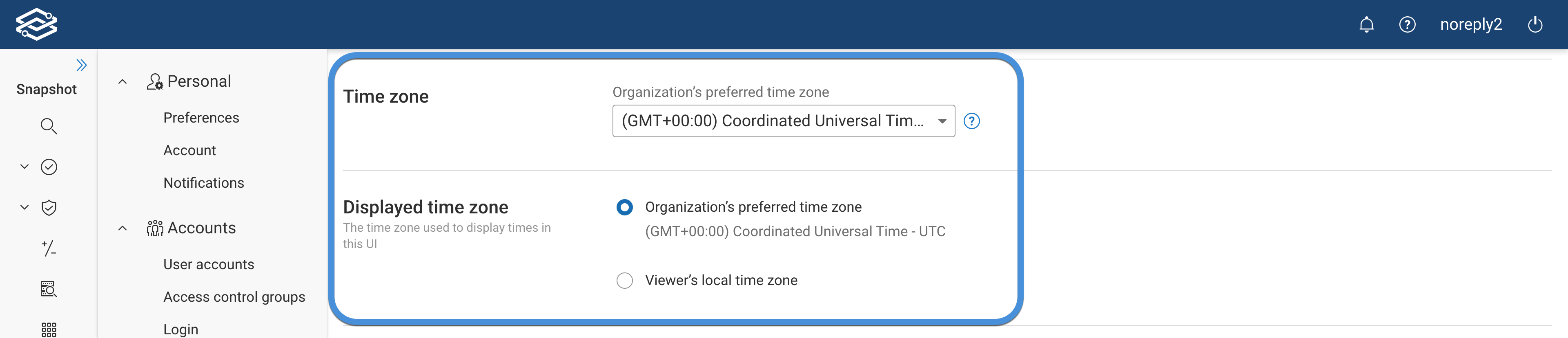 System Settings Time Zone