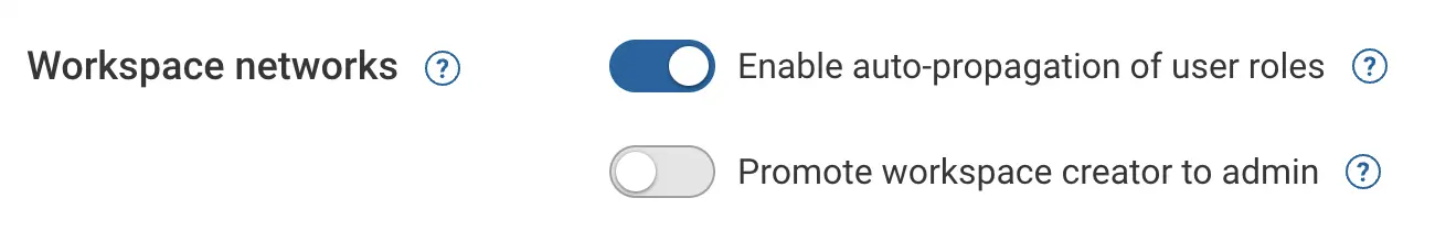 System Settings Workspace networks
