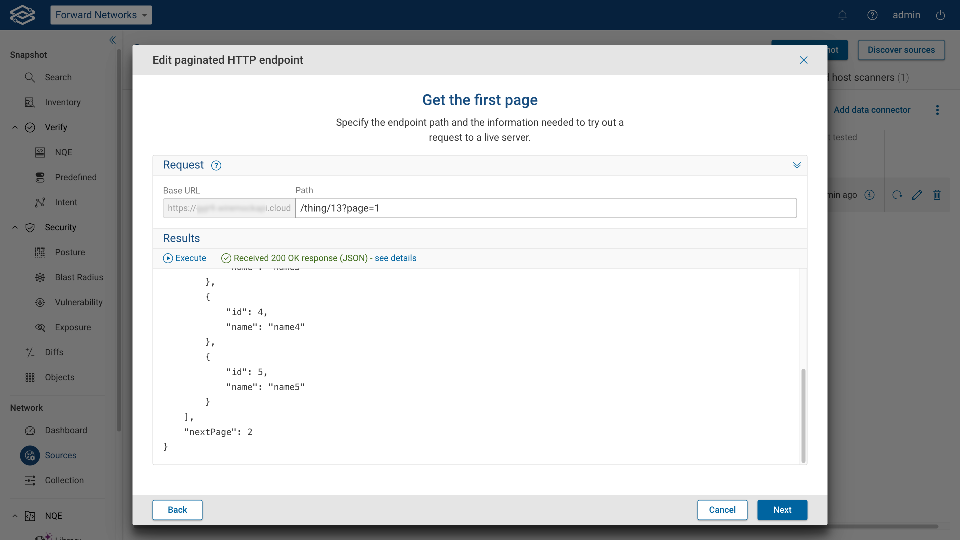Define and test the paginated endpoint
