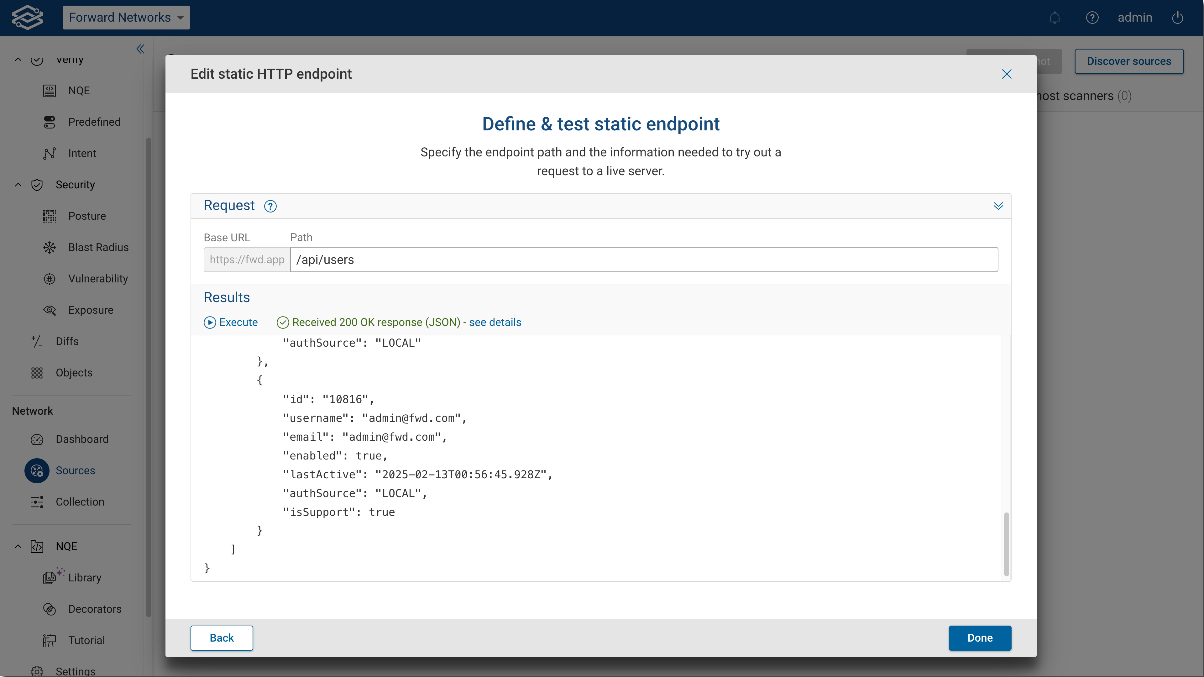 Define and test the static endpoint