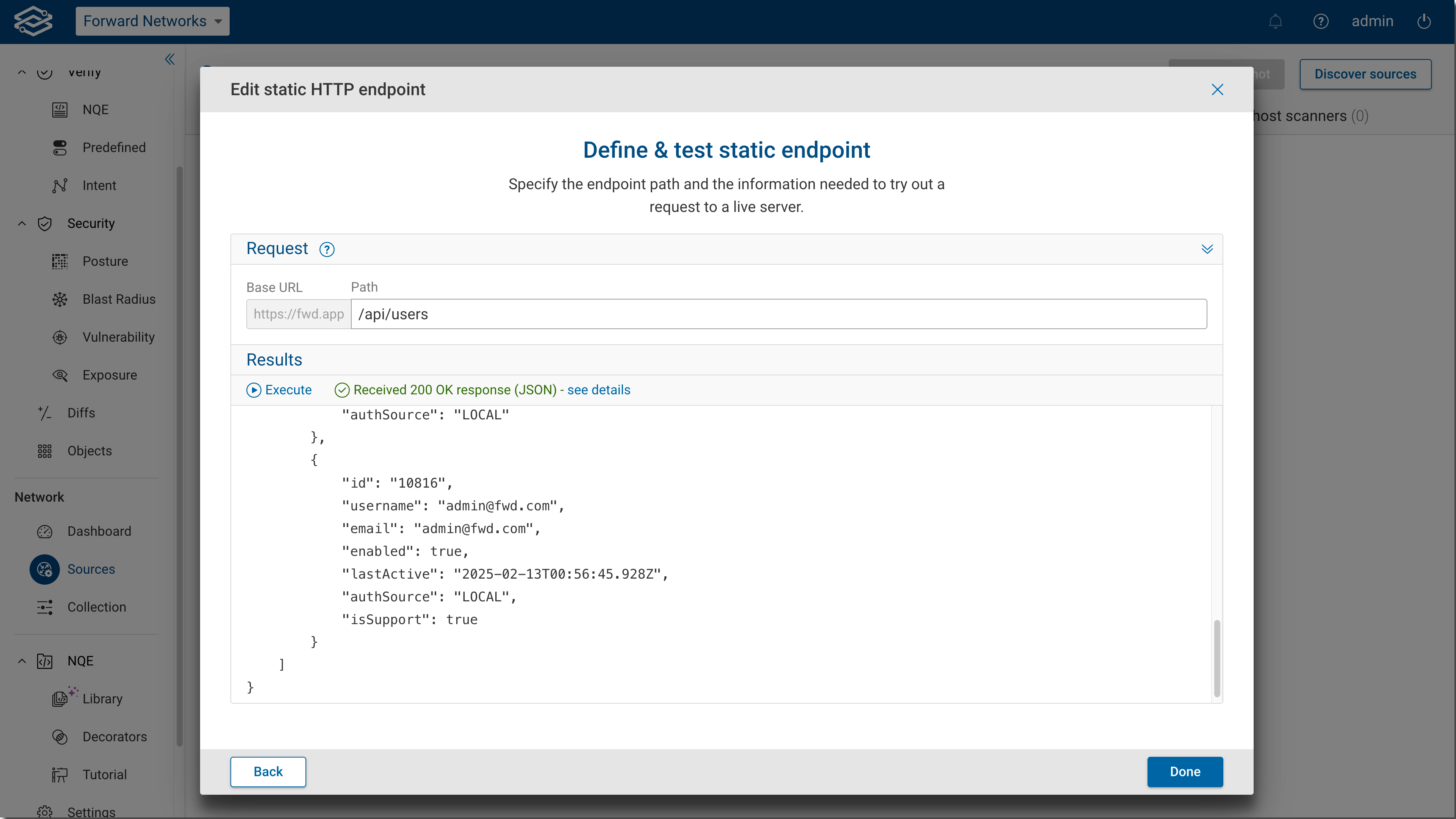 Define and test the static endpoint